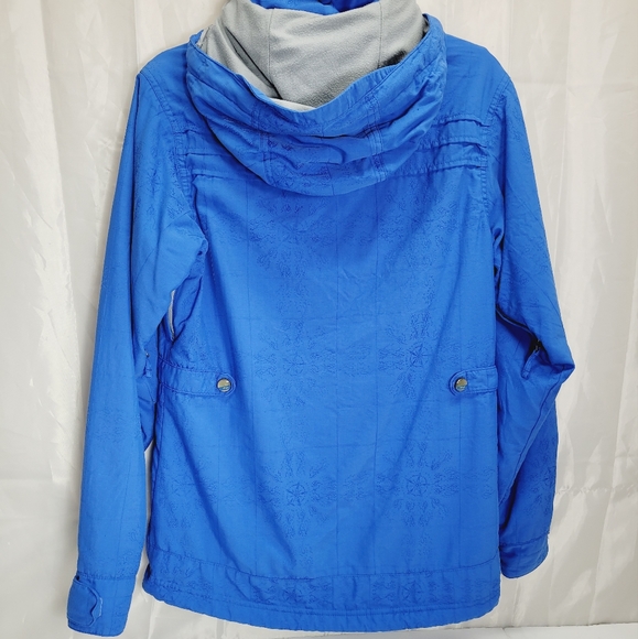 * Sims snowboarding medium jacket blue snowflake print zippers hidden pockets - Picture 4 of 13